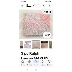 3 pc Ralph Lauren MARLEY Paisley Full/Queen Duvet Cover and Shams Set $300 New